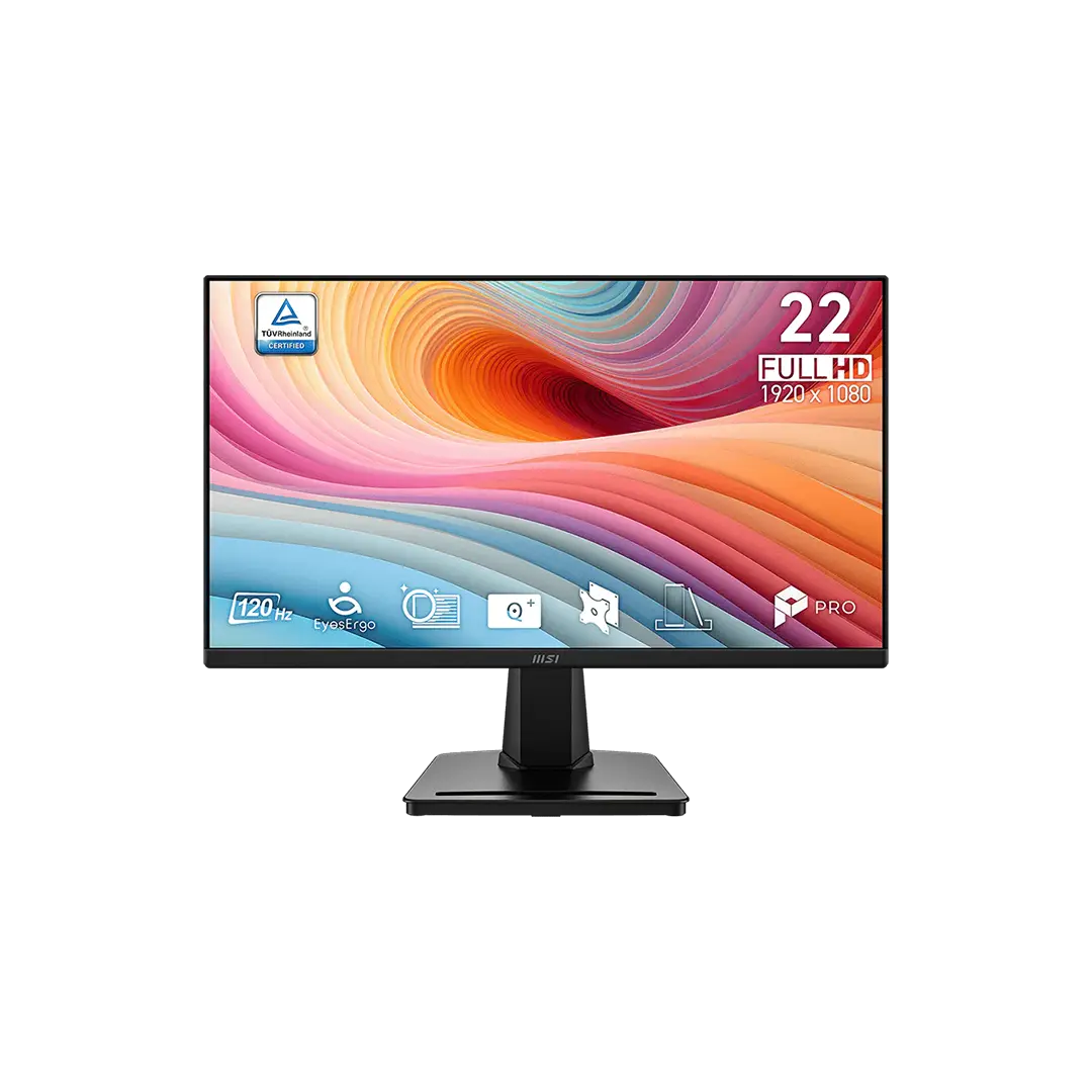 MSI PRO MP225 E12VL 21.5" FHD 120HZ MONITOR - accessories